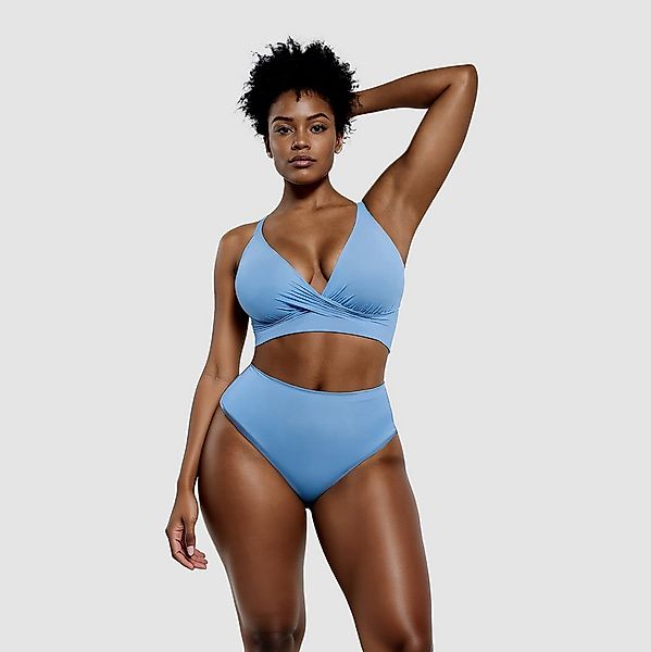 Creamy Fabrics Badeanzug Twist Bikini mit Shaping Bikinihose-Sky Blue-XL günstig online kaufen