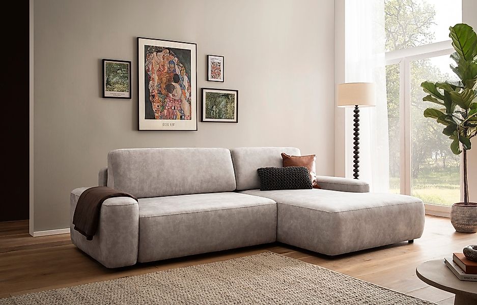 INOSIGN Ecksofa "TORGE (264cm), Schlafsofa in Cord, Samtvelours o Struktur günstig online kaufen