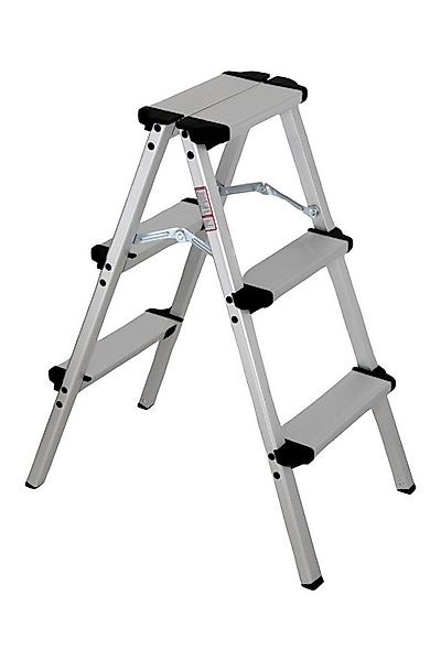 HELO24 Doppelleiter Alu Leiter Klapptritt Trittbank 150 kg Klappbar D3 - 2x günstig online kaufen