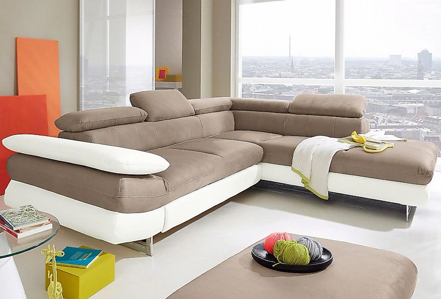 COTTA Ecksofa "Solution L-Form" mit Arm- & Kopfteilverstellung, wahlweise m günstig online kaufen