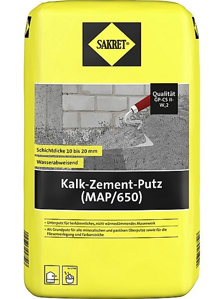 Sakret Gips-Kalk-Putz SAKRET Kalk-Zement-Putz (MAP/650) 10 kg Sack günstig online kaufen