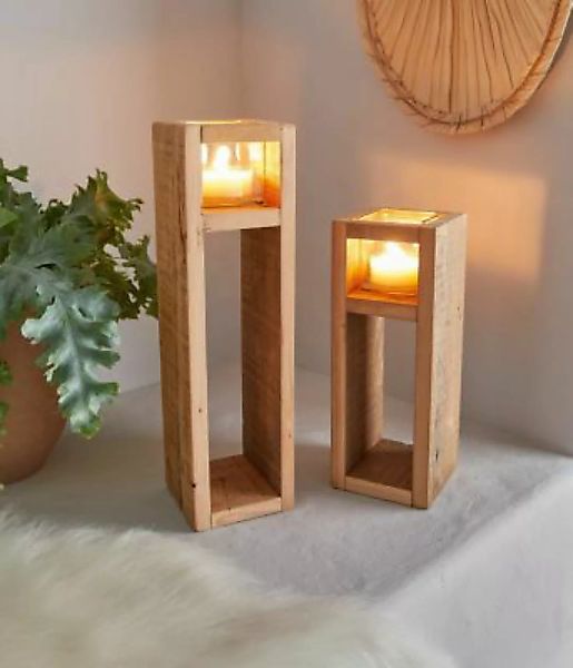HOME Living Windlichter Wood Windlichter natur günstig online kaufen