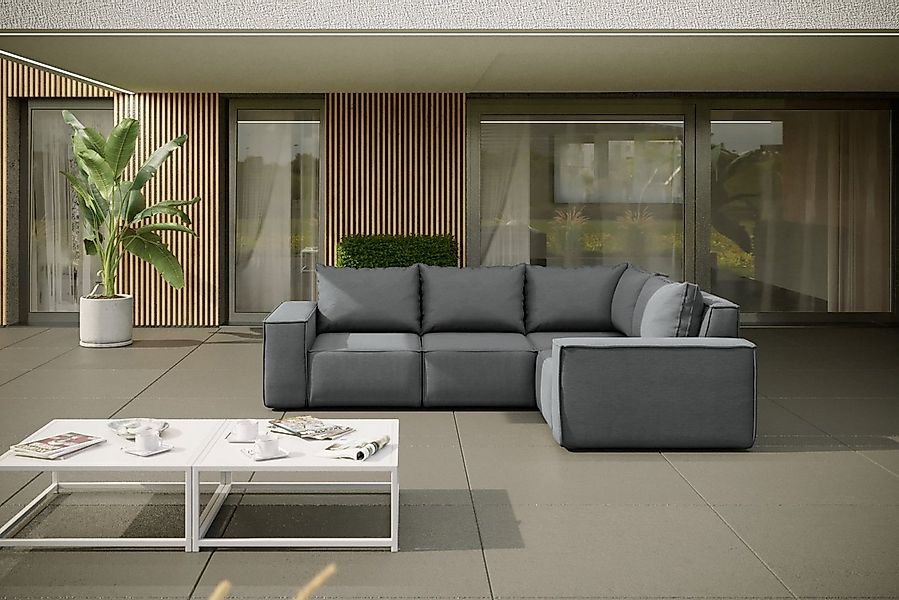 Fun Möbel Loungesofa Gartenmöbel Ecksofa GARDENT, wetterfester Stoff NXL günstig online kaufen