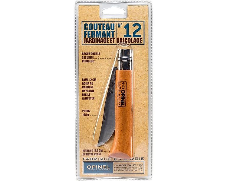 Opinel Universalmesser Taschenmesser No. 12 Carbonklinge mit Holzgriff günstig online kaufen