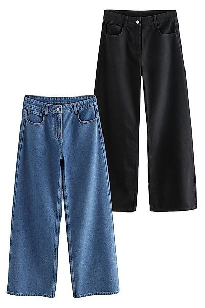 The Set Weite Jeans 2er-Pack The Set Denim-Jeans mit weitem Bein (2-tlg) günstig online kaufen