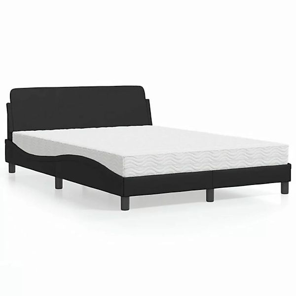 vidaXL Bett Bett mit Matratze Schwarz 140x200 cm Kunstleder günstig online kaufen