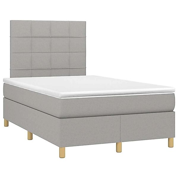 vidaXL Boxspringbett mit Matratze Hellgrau 120x190 cm Stoff 3269930 günstig online kaufen
