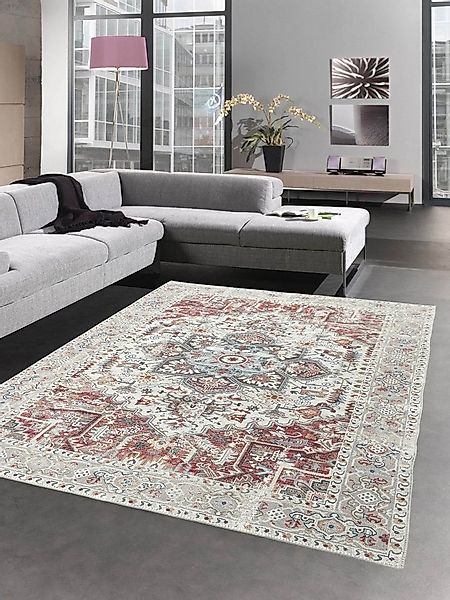 Carpetia Teppich Klassischer Teppich mit modernen Verzierungen in creme rot günstig online kaufen