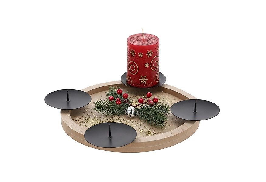 Spetebo Adventskranz Holz Adventskranz zum selbst Dekorieren - 28 cm, Kerze günstig online kaufen