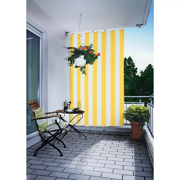 Floracord Senkrechtsonnensegel Gelb-Weiß 230 cm x 140 cm günstig online kaufen