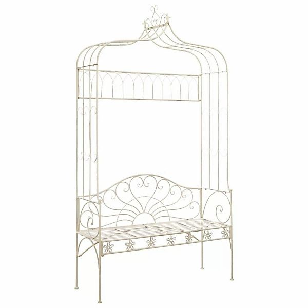 furnicato Gartenbank 122 cm Eisen Antik Weiß günstig online kaufen