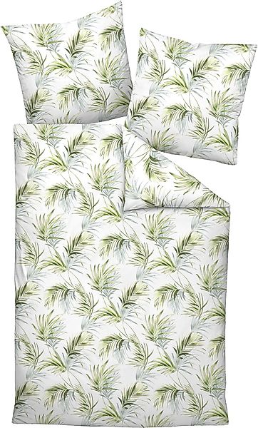 Janine Janine Mako-Satin Bettwäsche MILANO 45107 grün Größe:  155x200 cm + günstig online kaufen