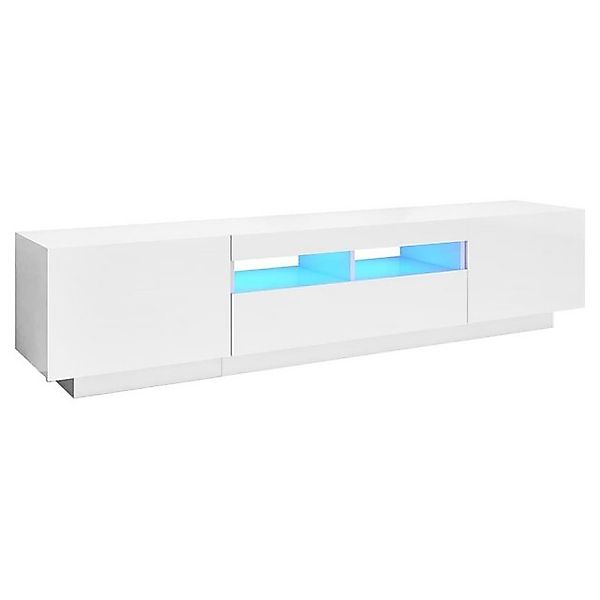 vidaXL TV-Schrank TV-Schrank mit LED Leuchten Hochglanz-Weiß 180x35x40 cm L günstig online kaufen