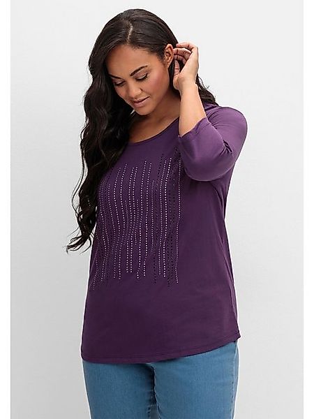 Sheego 3/4-Arm-Shirt Große Größen mit Glitzerstein-Applikation günstig online kaufen