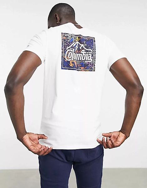 Columbia – Rapid Ridge Back Graphic – T-Shirt in Weiß mit Grafik hinten günstig online kaufen