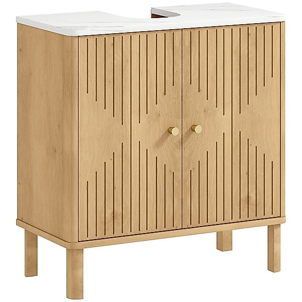 HOMCOM Badezimmerschrank mit 2 verzierten Türen, Unter-Spülenschrank mit Ma günstig online kaufen