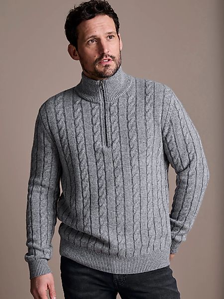 LERROS Strickpullover "LERROS Troyer mit Zopfmuster - Klassik trifft Coolne günstig online kaufen