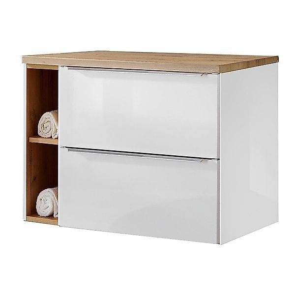 Lomadox Waschbeckenschrank TOSKANA-56 mit Regal 81cm günstig online kaufen