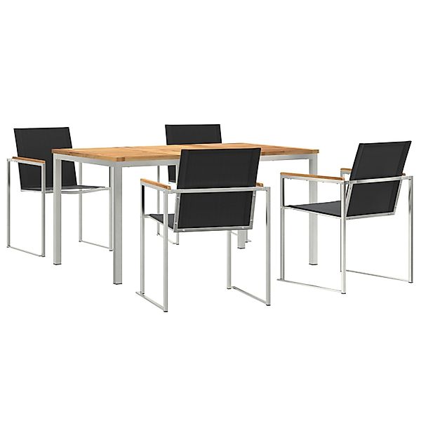 vidaXL 5-Teiliges Garten Esszimmer Set Massivholz Teak 3334831 günstig online kaufen
