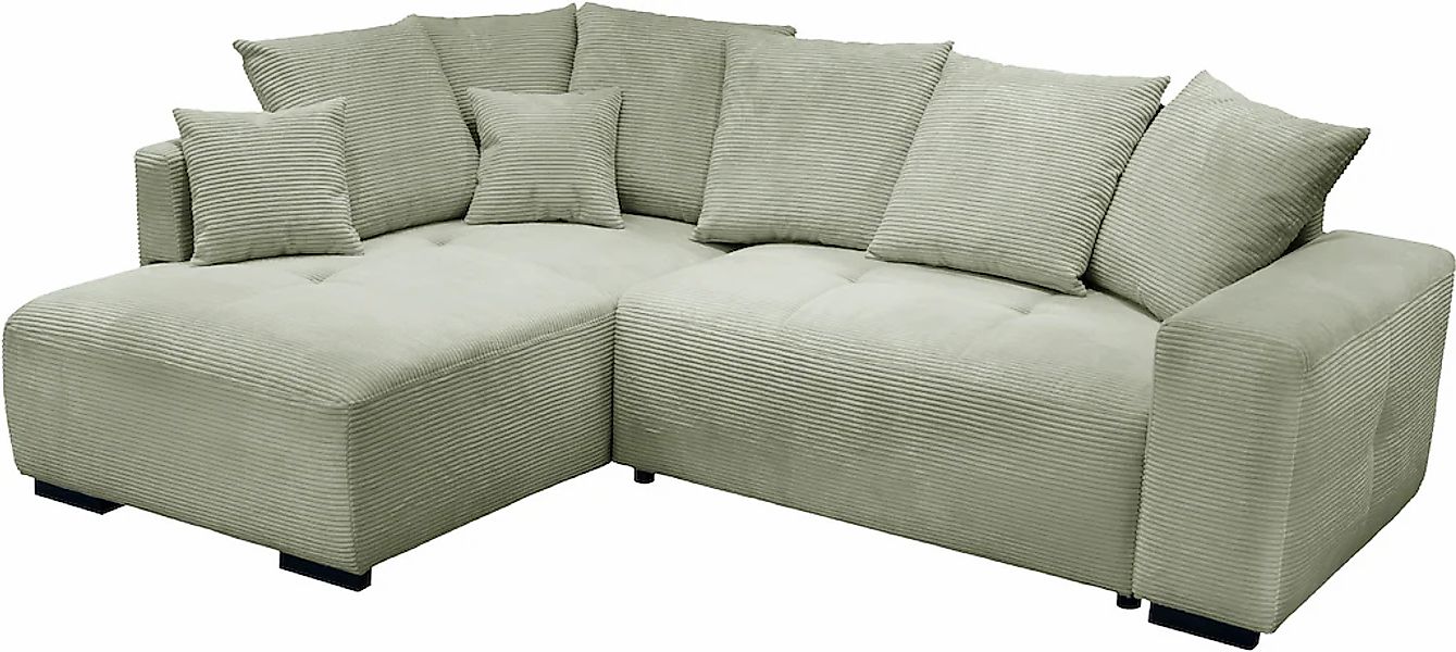 exxpo - sofa fashion Ecksofa Ottomane beidseitig montierbar,inkl. 6x Rücken günstig online kaufen