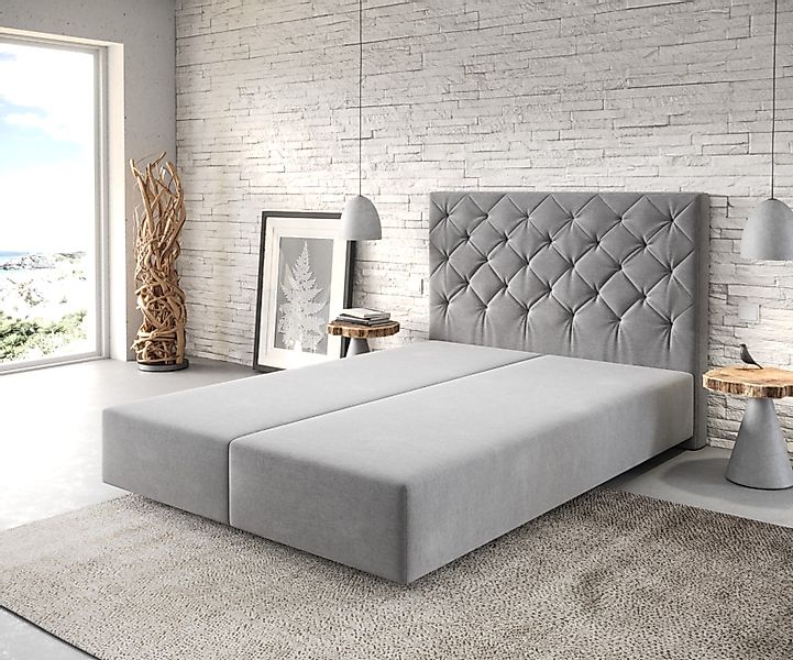 DELIFE Bettgestell Dream-Great, Mikrofaser Grau 140x200 cm günstig online kaufen