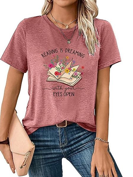 PYL T-Shirt Damen bequemes Sommer Casual Basic-Shirt Kurzarm Lockere Tops B günstig online kaufen