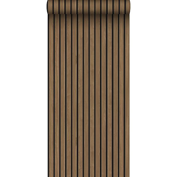 Sanders & Sanders Tapete 3D Holzpaneele Braun 50 x 900 cm günstig online kaufen