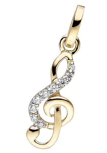 JOBO Kettenanhänger Anhänger Notenschlüssel, 333 Gold mit 9 Zirkonia günstig online kaufen