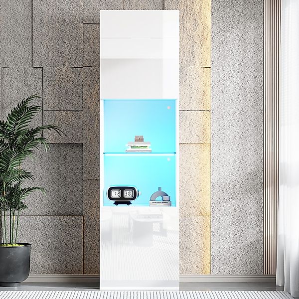 BlingBin Stauraumvitrine Hochglanz Vitrinenschrank (1-St., Glaseinlegeboden günstig online kaufen