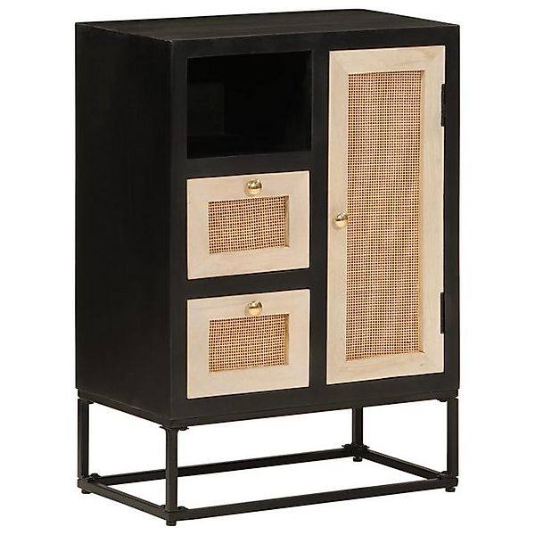 vidaXL Fächerschrank Sideboard Schwarz 55x30x76 cm Massivholz und Eisen (1- günstig online kaufen