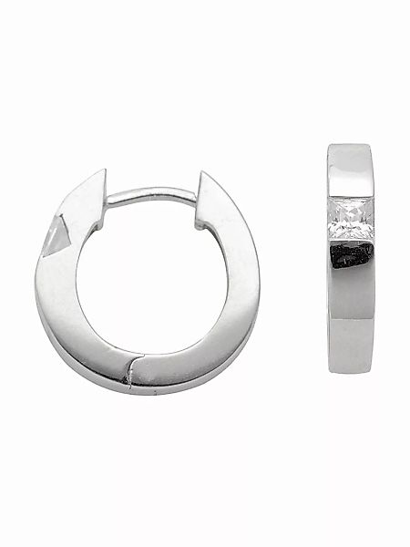 Adelia´s Paar Ohrhänger "925 Silber Ohrringe Creolen mit Zirkonia Ø 15,2 mm günstig online kaufen