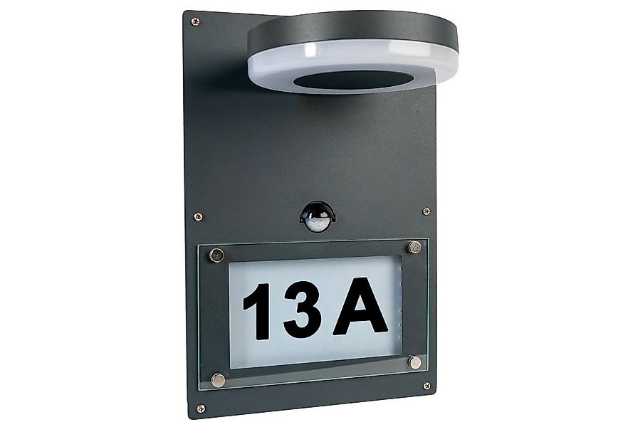 Grafner Wandleuchte Wandlampe Edelstahl mit Hausnummer WL10962 Anthrazit Be günstig online kaufen