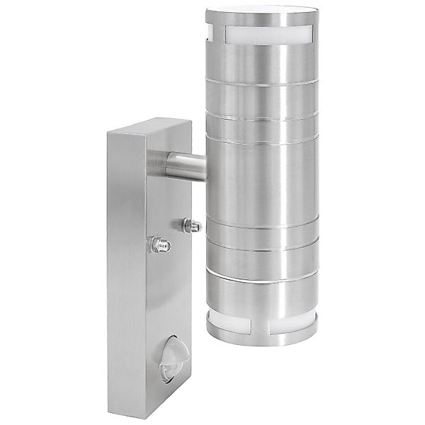 SSC-LUXon Edelstahl Wandleuchte Bewegungsmelder Dämmerungssensor GU10 IP44 günstig online kaufen