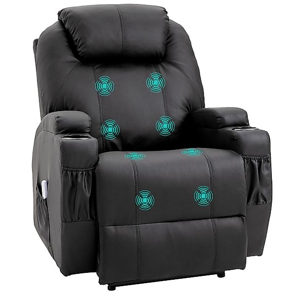 HOMCOM Massagesessel Massagefunktion, Liegefunktion, aus Kunstleder (Fernse günstig online kaufen
