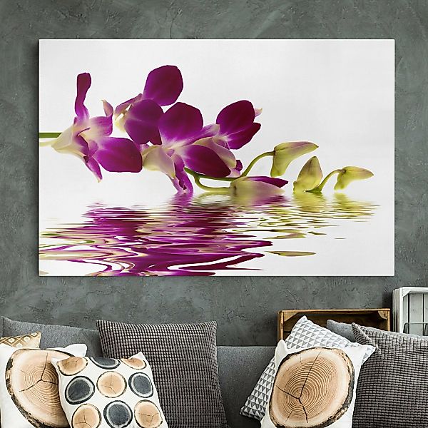 Leinwandbild Blumen - Querformat Pink Orchid Waters günstig online kaufen