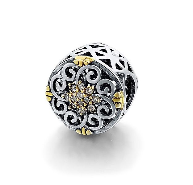 PANDACHARMS Bead Goldener Blütenwirbel Charm für Charm Armband, 925er Silbe günstig online kaufen