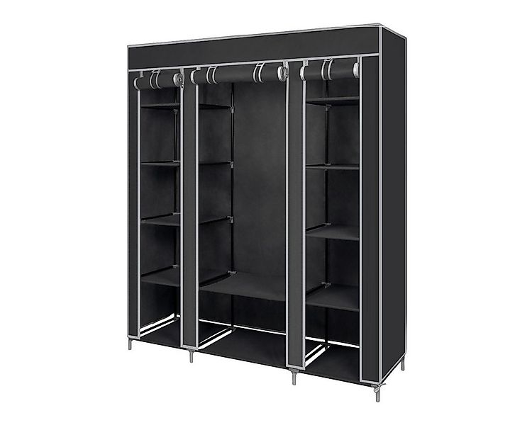 Mondeer Stoffschrank Kleiderschrank mit Kleiderstange, 3 Türen, 175 x 150 x günstig online kaufen