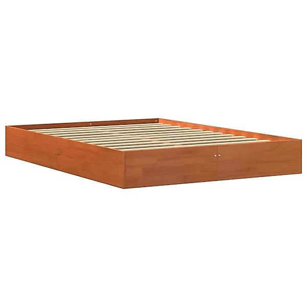 vidaXL Massivholzbett ohne Matratze Wachsbraun 120x190 cm Kiefernholz 84482 günstig online kaufen