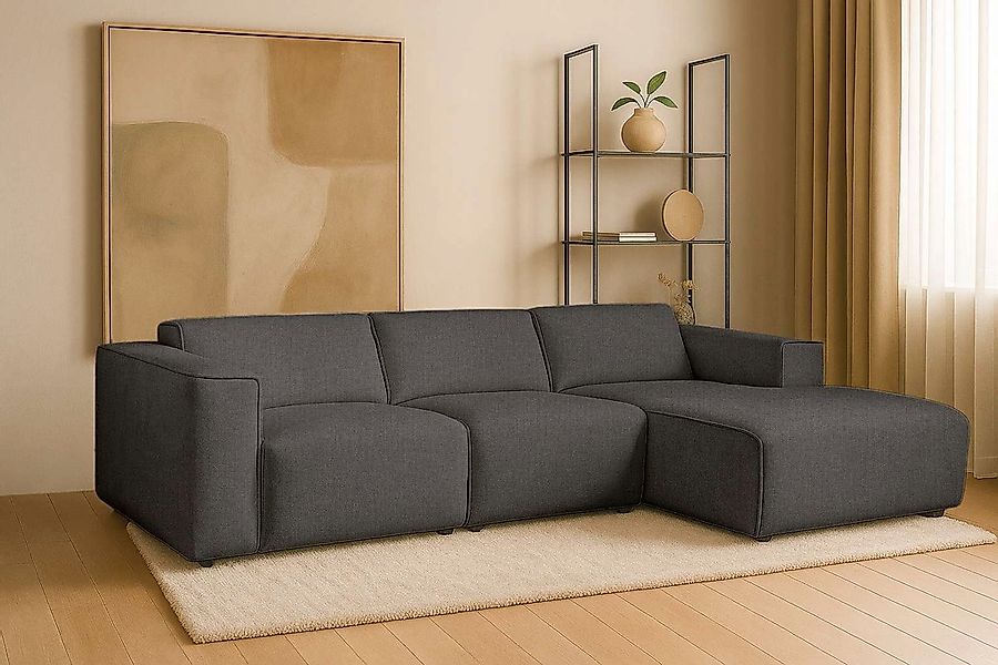 andas Ecksofa "Noord", L-Form, mit Kedernaht, Breite 281 cm, Cord, Struktur günstig online kaufen