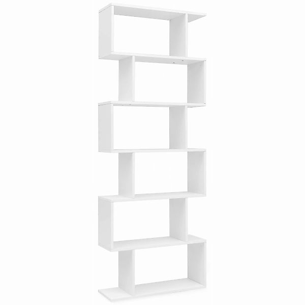 Bücherregal 70 x 23,5 x 190,5 cm weiß | Standregal 6 Fächer | Kleine Design günstig online kaufen