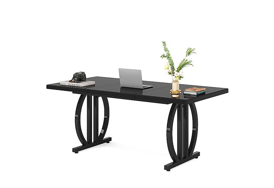 Tribesigns Schreibtisch 160 x80cm Bürotisch mit Metallfuß, Computertisch fü günstig online kaufen