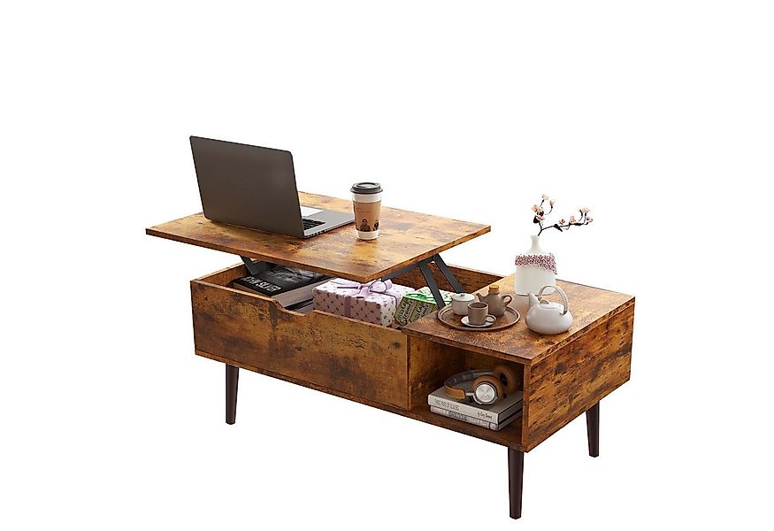 Refined Living Couchtisch Couchtisch Holz Quadratisch Höhenverstellbar Ausz günstig online kaufen