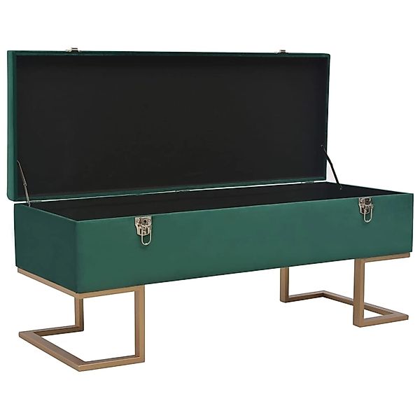 vidaXL Bank mit Staufach 105 cm Grün Samt günstig online kaufen