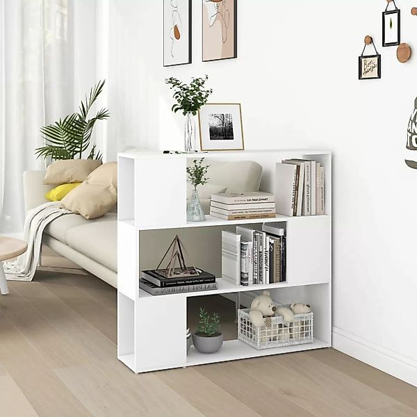 Bücherregal Raumteiler Weiß 100x24x94 Cm günstig online kaufen