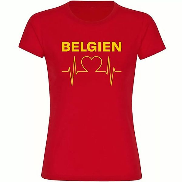 multifanshop T-Shirt Damen Belgien - Herzschlag - Frauen günstig online kaufen