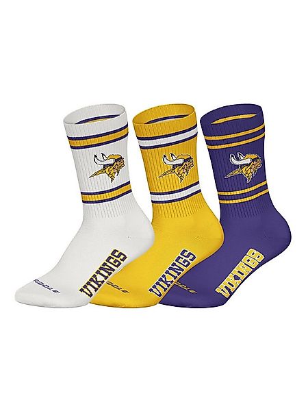 HUDDLE Freizeitsocken Minnesota Vikings Crew (3-Paar) Casual Socken, Alltag günstig online kaufen