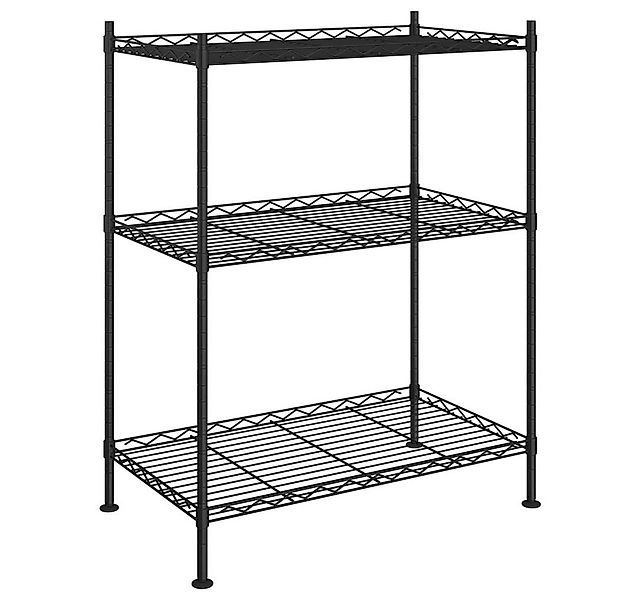 vidaXL Schwerlastregal Lagerregal mit 3 Böden 60x35x76 cm Schwarz 150 kg, 1 günstig online kaufen