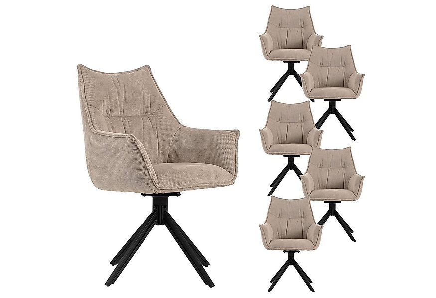 MR.DEKO Esszimmerstuhl Ginosa, drehbarer Stuhl mit Polsterung und Armlehnen günstig online kaufen