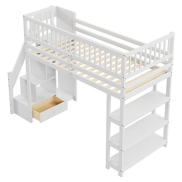STILVORA Kinderbett Jugendbett 90x200 mit Regalen Kinderbett Holzbett mit S günstig online kaufen