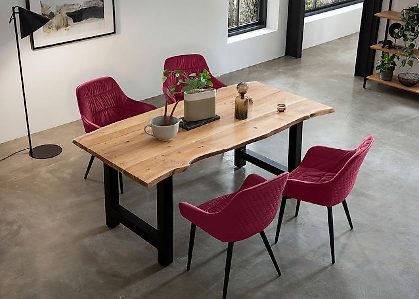 SalesFever Essgruppe »Esszimmerausstattung aus Holz und Metall« Set, 5 Stk. günstig online kaufen